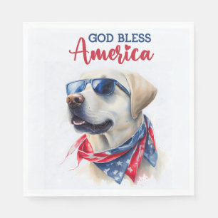 Servilleta De Papel Perro patriótico-Lab
