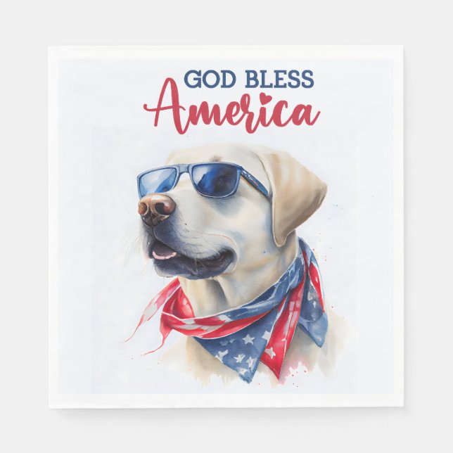 Servilleta De Papel Perro patriótico-Lab (Anverso)