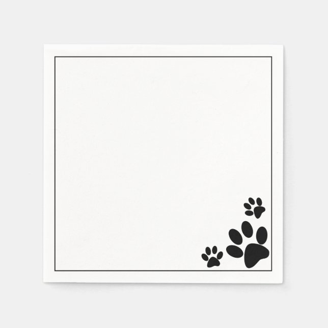 Servilleta De Papel Perro Paws B&W (Anverso)
