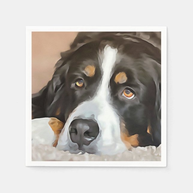Servilleta De Papel Perro, perro hembra, perro de montaña de Bernese (Anverso)