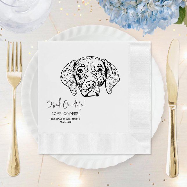 Servilleta De Papel Perro Personalizado Chesapeake Perro Boda Napkins (Subido por el creador)
