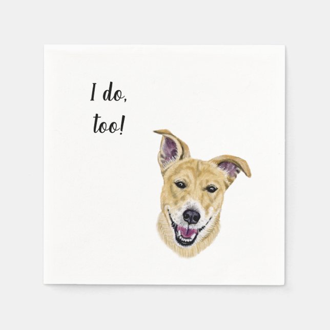 Servilleta De Papel Perro Personalizado Cocktail Napkin (Anverso)