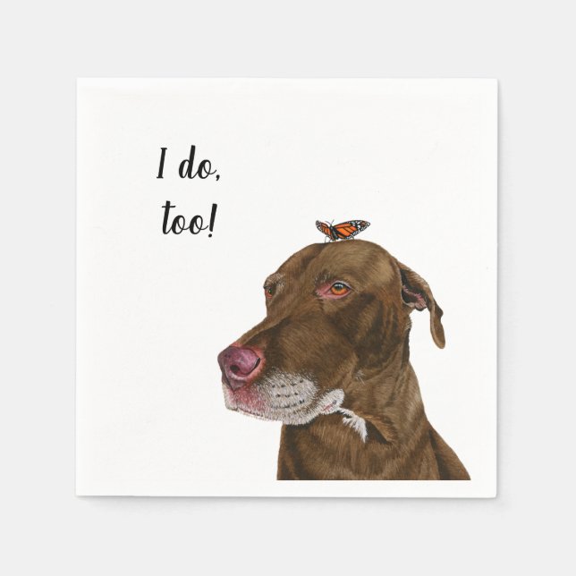 Servilleta De Papel Perro Personalizado Cocktail Napkin (Anverso)