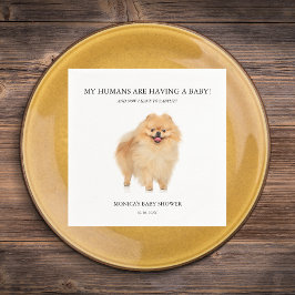 Servilleta De Papel Perro Pomerania Cachorro Baby Shower Minimalista