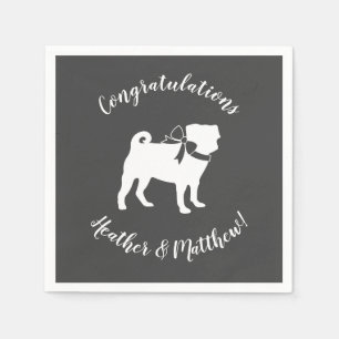 Servilleta De Papel Perro Pug Tema de Baby Shower Puppy Género Neutra