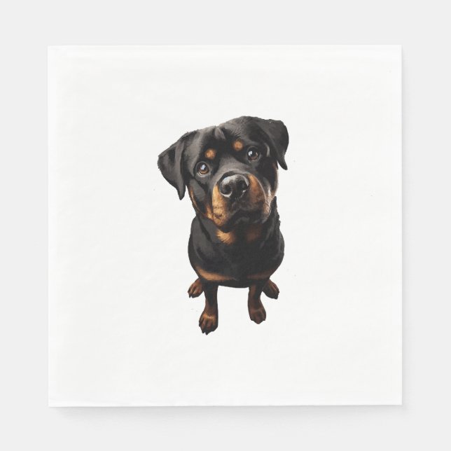 Servilleta De Papel perro rottweiler (Anverso)