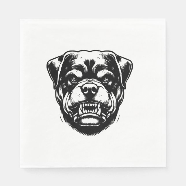 Servilleta De Papel Perro Rottweiler (Anverso)