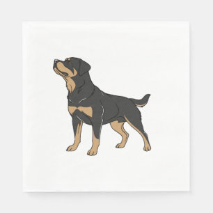 Servilleta De Papel Perro Rottweiler, Perro Rottweiler de pie