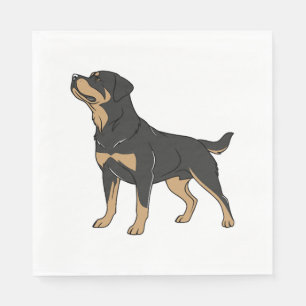 Servilleta De Papel Perro Rottweiler, Perro Rottweiler de pie