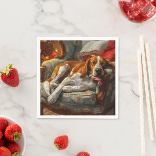 Servilleta De Papel Perro Sabueso Americano de Navidad Festivo