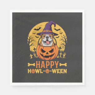 Servilleta De Papel Perro salchicha divertido Halloween feliz Howl-O-W