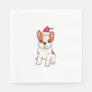 Servilleta De Papel Perro Santa Hat - Navidades divertidos _3