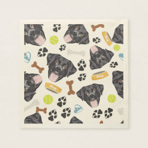 Servilleta De Papel Perro sonriente Labrador negro
