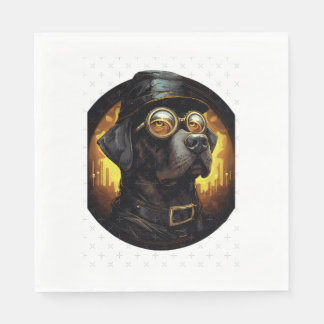 Servilleta De Papel Perro Steampunk Labrador al estilo de aviador Pers