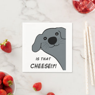 Servilleta De Papel Perro Terranova Gris Asomándose Dibujo Animado