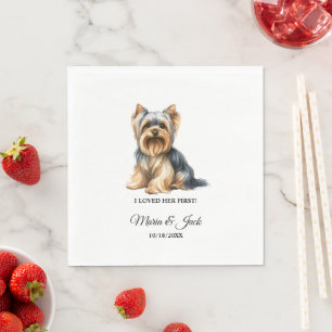 Servilleta De Papel Perro Terrier de Yorkshire, me encantó su primer B