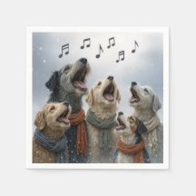 Perros Cantando Villancicos En Copos De Nieve