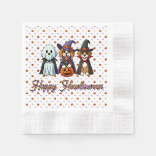 Servilleta De Papel Perros como fantasma, bruja y vampiro