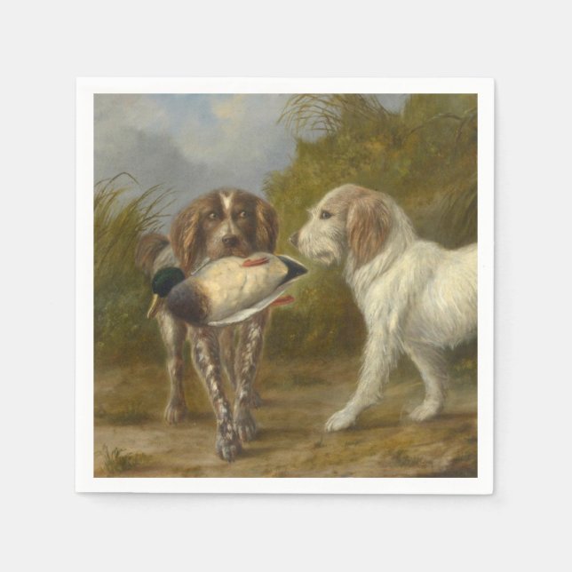 Servilleta De Papel Perros de caza (por Carlo Ademollo) (Anverso)