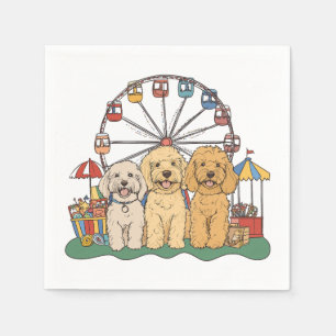 Servilleta De Papel Perros De Goldendoodle En Un Carnaval
