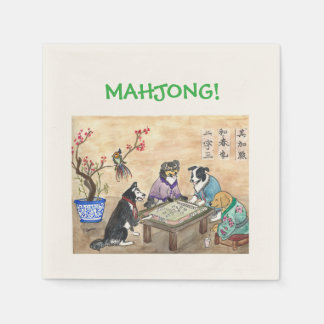 Servilleta De Papel Perros de Mahjong -