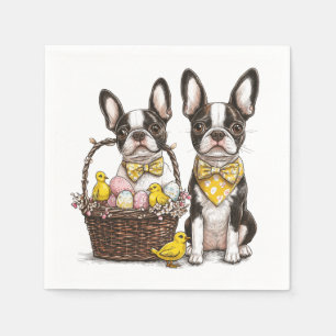 Servilleta De Papel Perros de Pascua de Boston Terrier