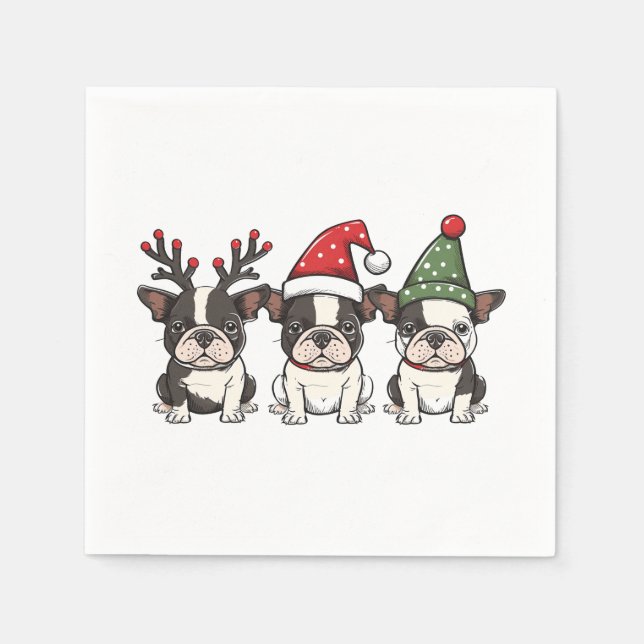 Servilleta De Papel Perros del Boston Terrier (Anverso)