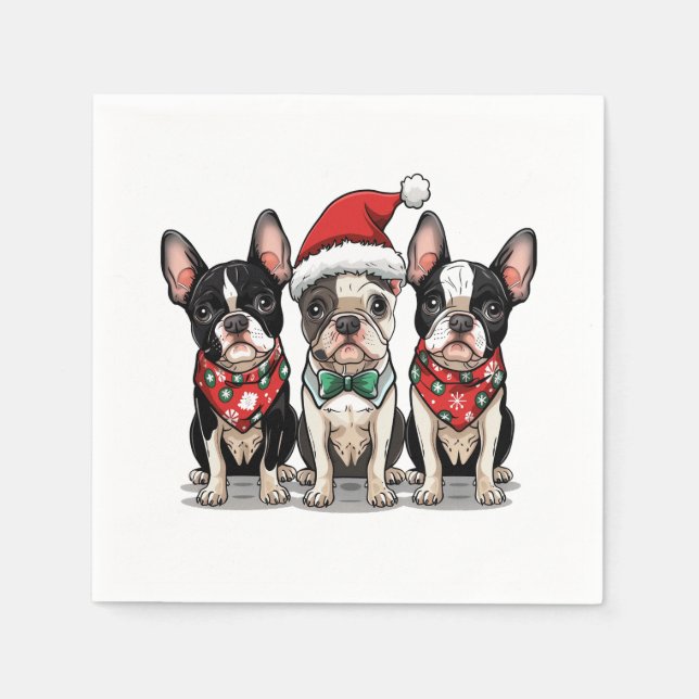 Servilleta De Papel Perros del Boston Terrier (Anverso)
