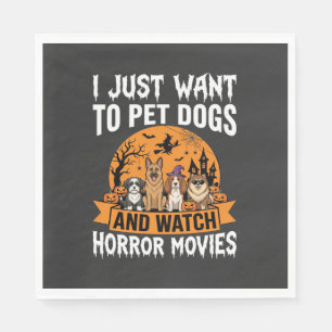 Servilleta De Papel Perros divertidos de Halloween Vectores de películ