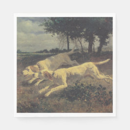 Servilleta De Papel Perros en ejecución (Beagles) (por Constant Troyon