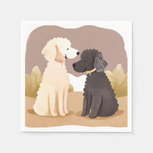 Servilleta De Papel Perros Esponjosos   Pintura Acuarela de Mascotas