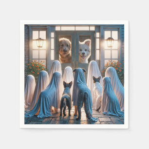 Servilleta De Papel Perros fantasma de Halloween