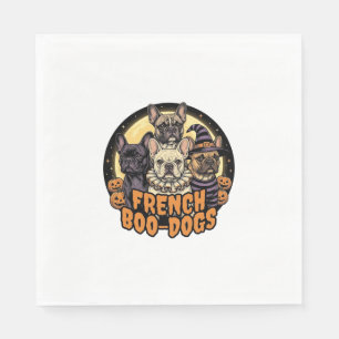 Servilleta De Papel Perros franceses Boo Halloween diseño de Bulldog f