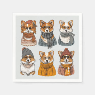 Servilleta De Papel Perros galeses de moda Corgi