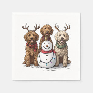 Servilleta De Papel Perros Goldendoodle de Navidad
