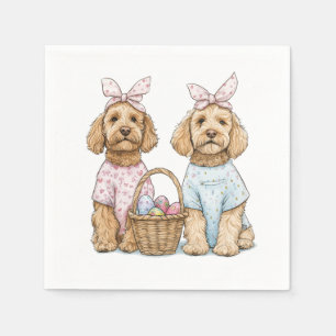 Servilleta De Papel Perros Goldendoodle de Pascua