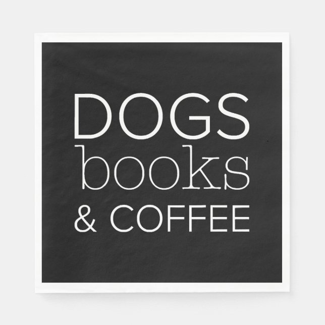 Servilleta De Papel Perros Libros Café Librero Perro Mamá (Anverso)