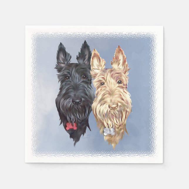 Servilleta De Papel Perros Scottie (Anverso)