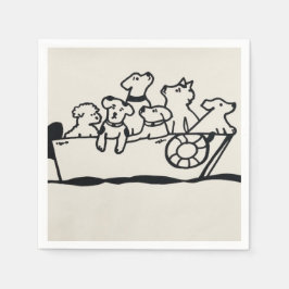 Servilleta De Papel "Perros y barcos" Papeles servidos por Willowcatde