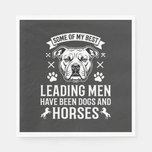Servilleta De Papel Perros y caballos liderando hombres