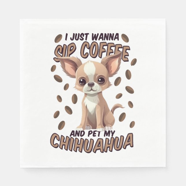 Servilleta De Papel Perros y granos de café de Chihuahua (Anverso)