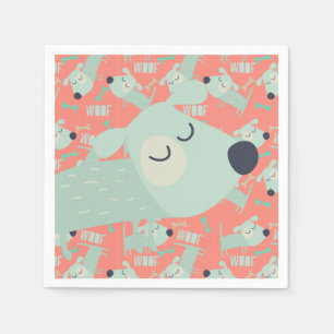 Servilleta De Papel Perros y huesos de madera