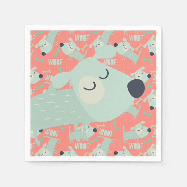 Servilleta De Papel Perros y huesos de madera (Anverso)