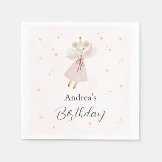 Servilleta De Papel Persinalized Pastel Pink Baby Mouse Cute Napkin