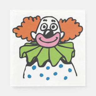 Servilleta De Papel Personaje de payaso caprichoso con cabello naranja