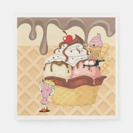 Servilleta De Papel Personajes de cono de helado de Fiesta de helado i