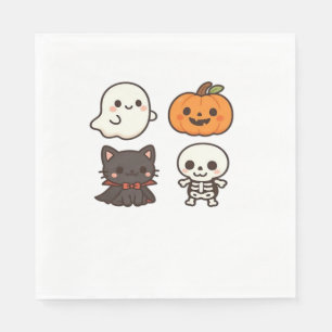 Servilleta De Papel Personajes de Halloween - Fantasma, Calabaza, Gato