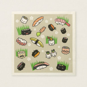 Servilleta De Papel Personajes de Sushi