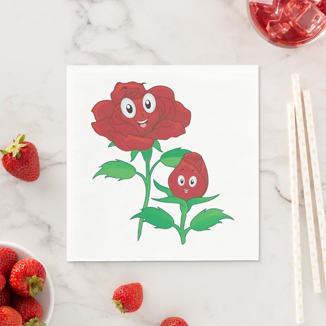 Servilleta De Papel Personajes Felices de Rosa Roja (Subido por el creador)