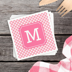 Servilleta De Papel Personalice el monograma estilizado del bebé rosa